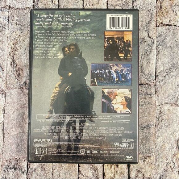 First Knight DVD 1995 Sean Connery Richard Gere Julia Ormond Rated PG13 - Picture 2 of 3